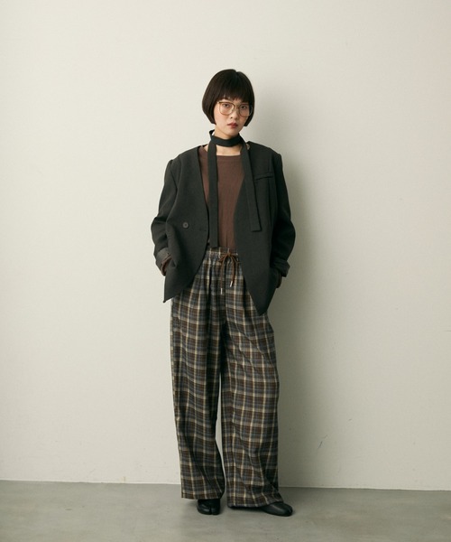 full/fill. パンツ check easy pants / チェックイージーパンツ