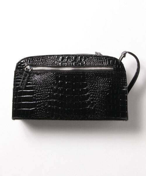 クラッチバッグ クロコ型押しボックス型セカンドバッグ メンズ