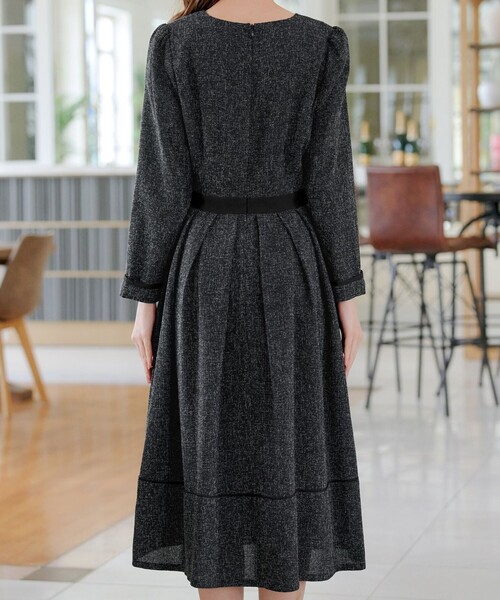 Tiaclasse ワンピース 配色パイピングフレアワンピース : ZOZOTOWN