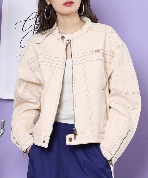NERDY デニムジャケット gジャン ユニNYデニムバイカージャケット