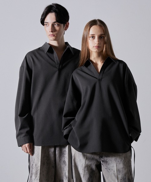 CLEL（クレイル） シャツ 「CLEL」Herringbone TR Side Lace Skipper