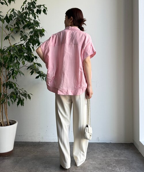 DouDou（ドゥドゥ） ブラウス シャツ リネンドロストフレンチシャツ