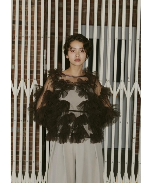 NOTRE emor（ノートルエモア） ブラウス シャツ tulle veil tops