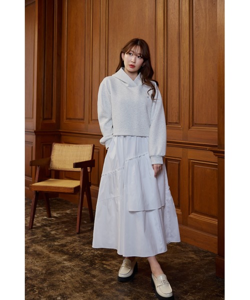 Her lip to ワンピース Trois Logo Docking Dress : ZOZOTOWN Yahoo!店