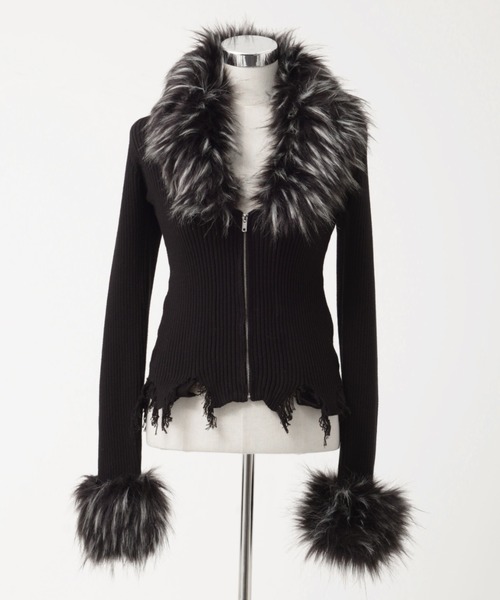 REFLEM（レフレム） カーディガン 「REFLEM/レフレム」ファー付きZIP