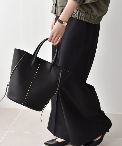 quaranciel トートバッグ quaranciel: 2way スタッズ バケツ トート