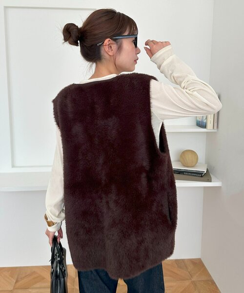 Discoat（ディスコート） ベスト ジレ 「ユニセックス」ミンクライク