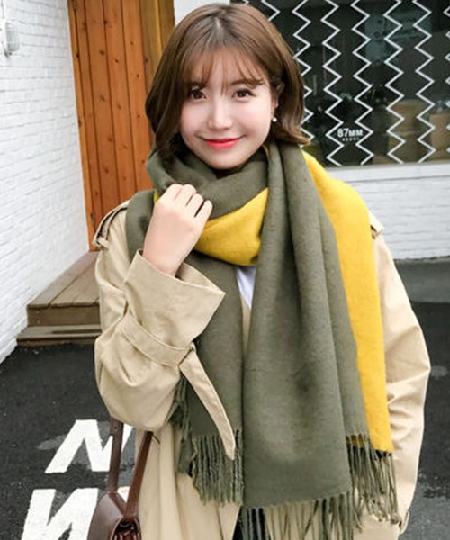 DAY CLOSET ストール マフラー レディース ツートンカラー大判巻き