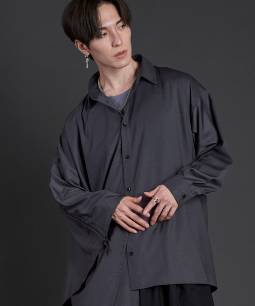 NO ID.（ノーアイディー） シャツ 「NO ID.」Asymmetry Poncho Shirt