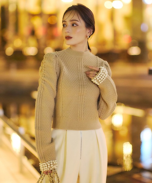 anuans（アニュアンス） ニット セーター パールニットトップス