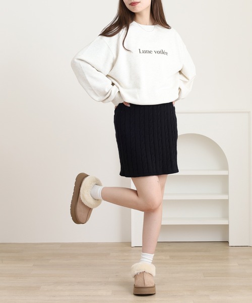 FUNALIVE（ファンアライブ） スカート ケーブルニットミニスカート