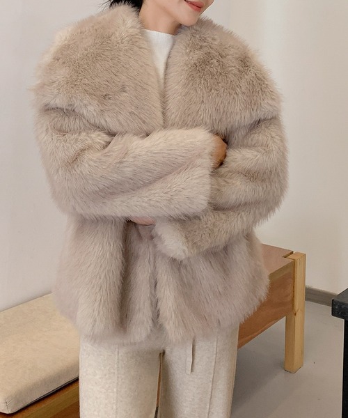 Flolia（フロリア） コート アウター ビッグカラー オーバーサイズ