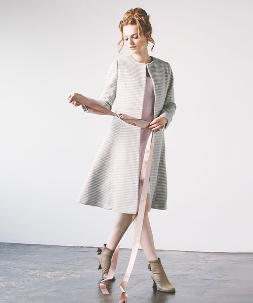 TOCCA（トッカ） ノーカラーコート コート RHYTHMIC PACE 千鳥柄コート