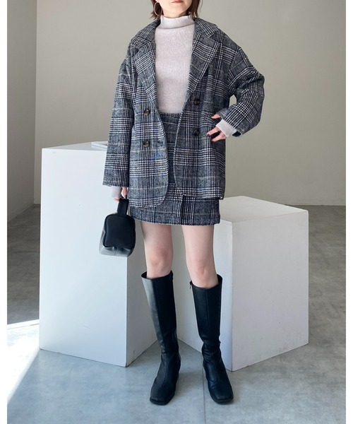 She's Closet セットアップ グレンチェックテーラードジャケット