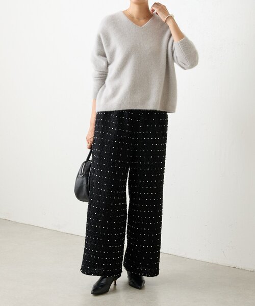 BEARDSLEY（ビアズリー） パンツ つぶつぶツイードウエストリブパンツ