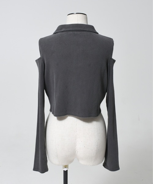 REFLEM（レフレム） 「REFLEM/レフレム」テレコリブZIPトップス