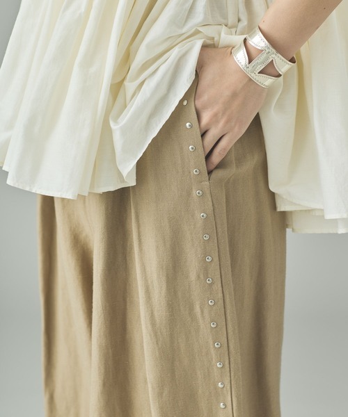 Curensology（カレンソロジー） パンツ /リネンウールスタッズパンツ