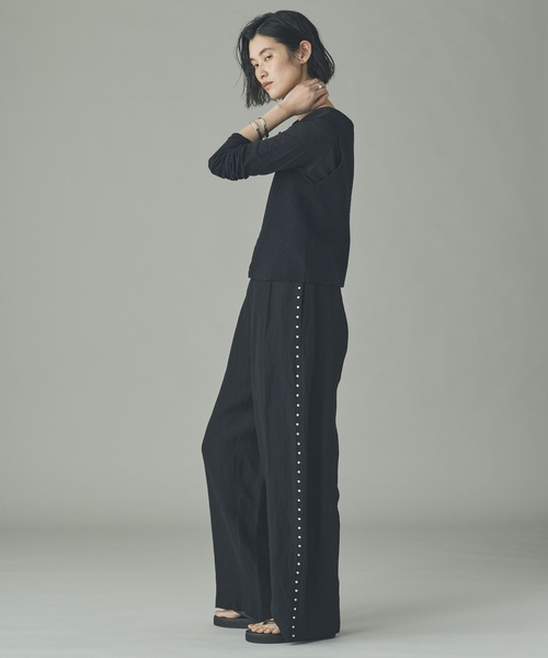 Curensology（カレンソロジー） パンツ /リネンウールスタッズパンツ