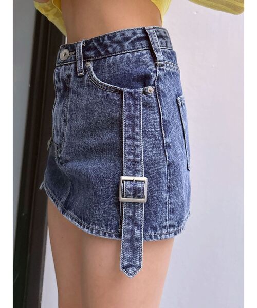 GYDA（ジェイダ） デニムスカート ハイウエストBELTデザインデニム