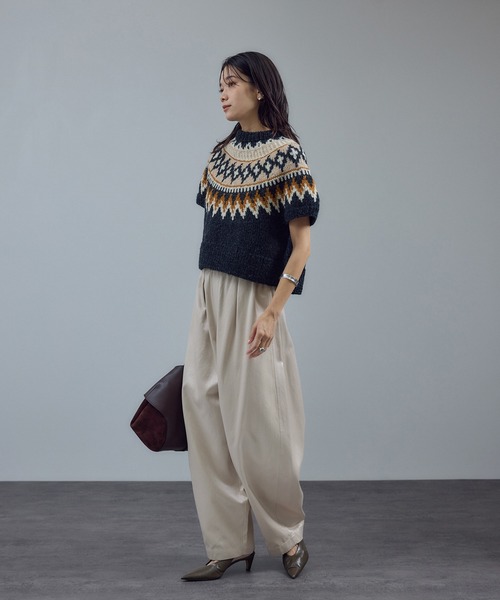 SALON adam et rope'（サロン アダム エ ロペ） パンツ サテンフェード