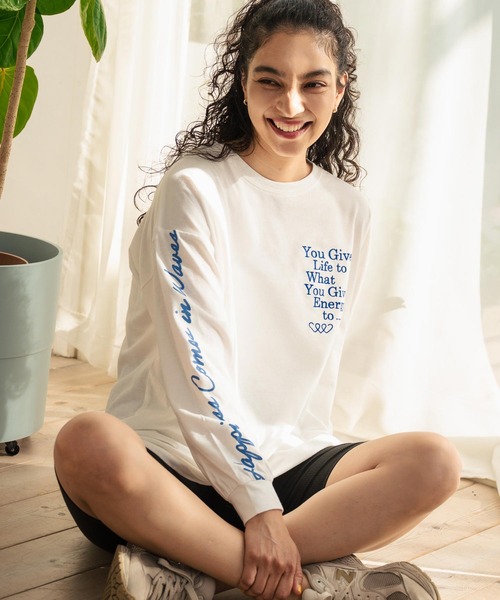 anap mimpi（アナップミンピ） tシャツ カラーメッセージ 刺繍 袖