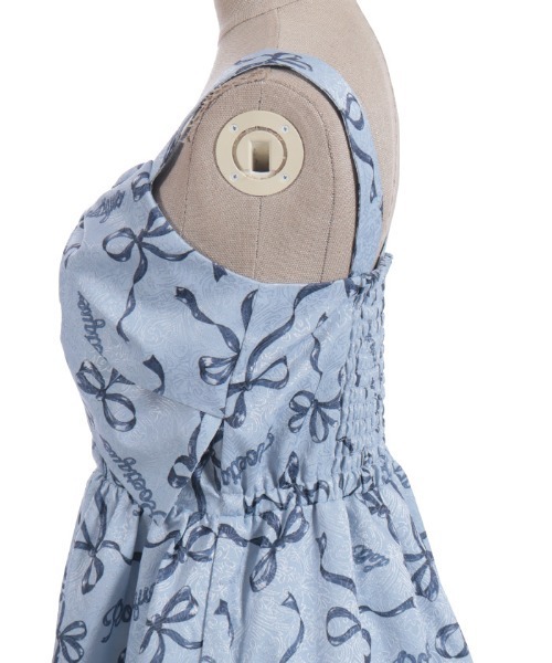 axes femme POETIQUE ジャンパースカート リボン柄ドールジャンスカ