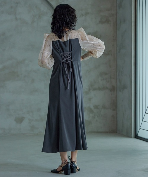 niana（ニアナ） ドレス マーメイドドットスリーブロングワンピース