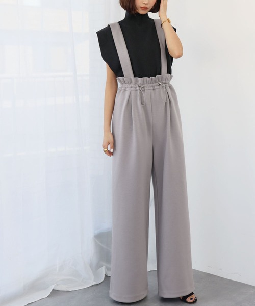 ELFRANK サロペット オーバーオール サスペンダー付きドロストハイ