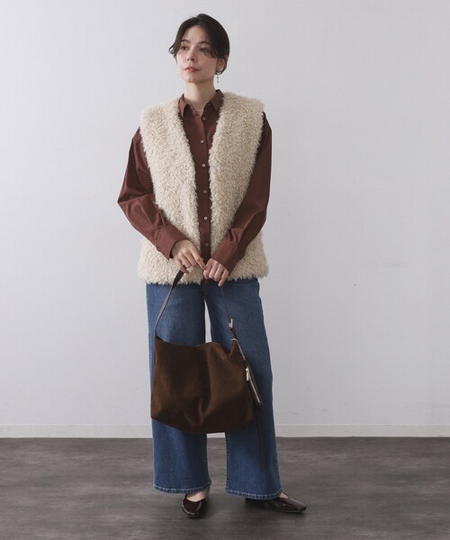 OPAQUE.CLIP（オペークドットクリップ） ベスト ジレ カーリーフェイク