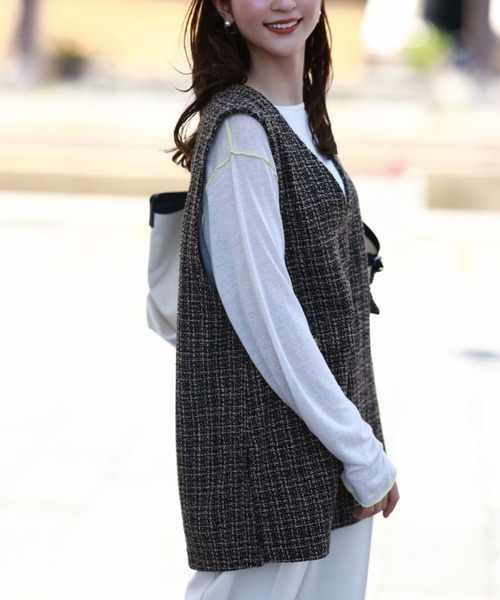 Tuche ベスト ジレ Tuche/トゥシェ ハレの日style ミックスツイード