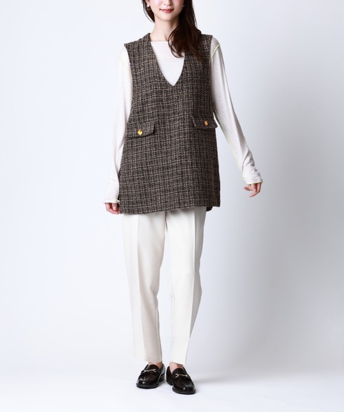 Tuche ベスト ジレ Tuche/トゥシェ ハレの日style ミックスツイード