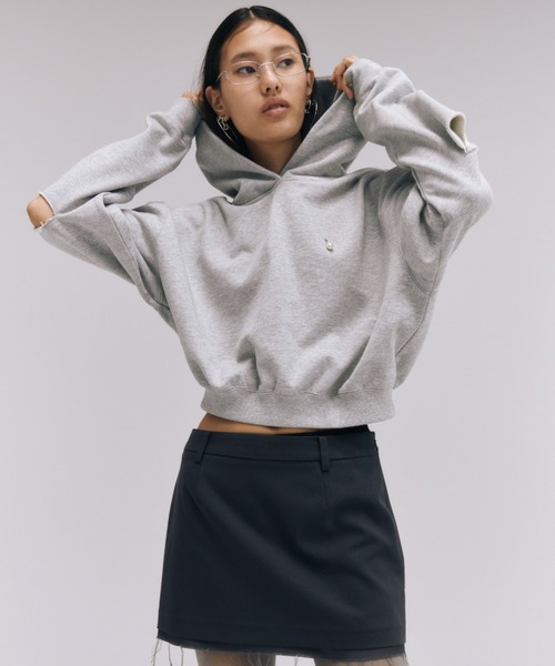 JOSE MOON（ジョゼムーン） パーカー SLIT SHORT HOODIE/スリット