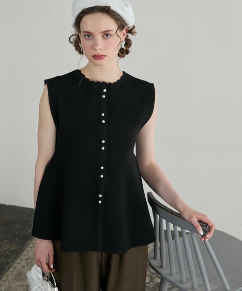 BONLECILL noir ベスト ジレ 「BONLECILL noir」パールボタンフレンチ