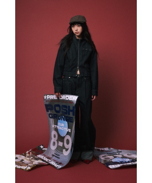 LAGUA GEM（ラグアジェム） デニムジャケット gジャン STAND NECK ZIP