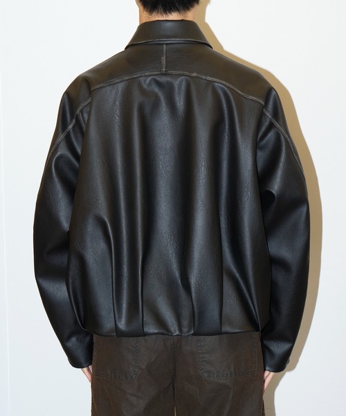 CONZ ブルゾン アウター BALOON ZIP UP JACKET FAUX LEATHER メンズ