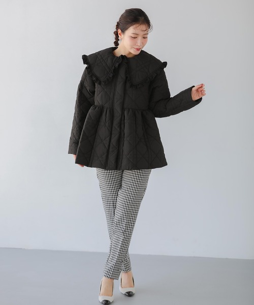 Fit more（フィットモア） コート アウター ビッグカラーキルティング