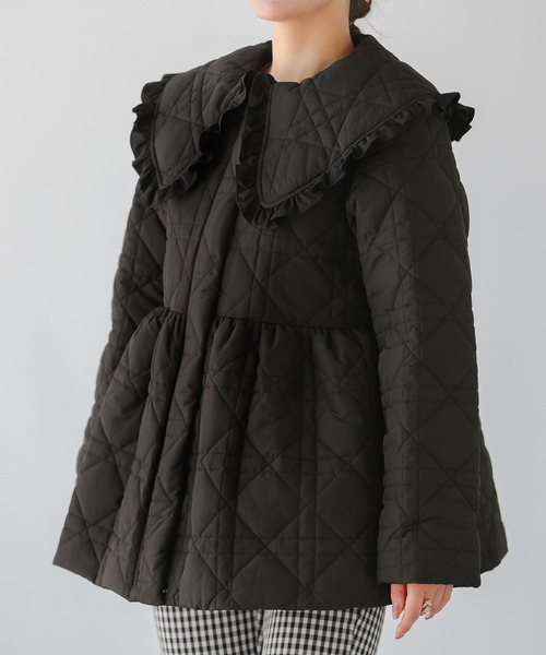 Fit more（フィットモア） コート アウター ビッグカラーキルティング