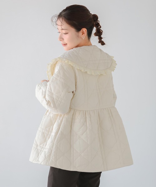 Fit more（フィットモア） コート アウター ビッグカラーキルティング