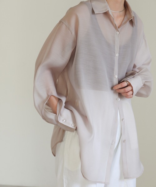 select MOCA（セレクトモカ） ブラウス シャツ オープンスリーブシアー