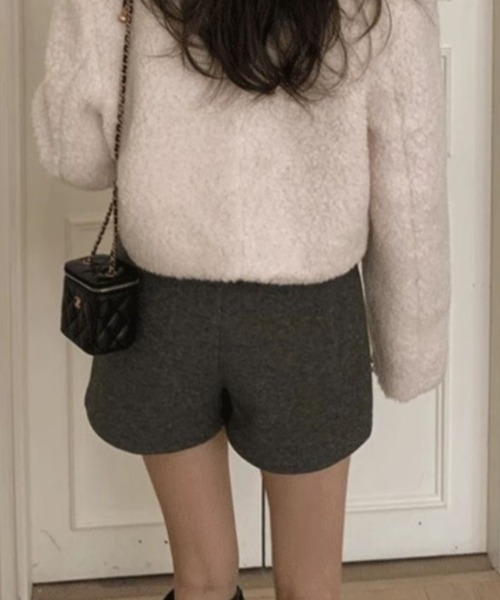 パンツ ウールライクスリムショートパンツ レディース : ZOZOTOWN