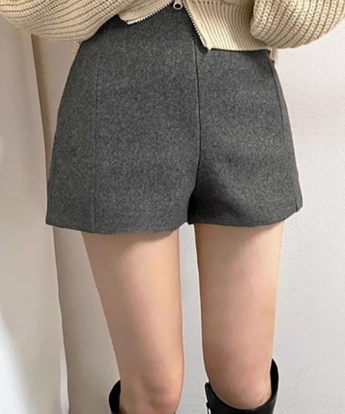 パンツ ウールライクスリムショートパンツ レディース : ZOZOTOWN