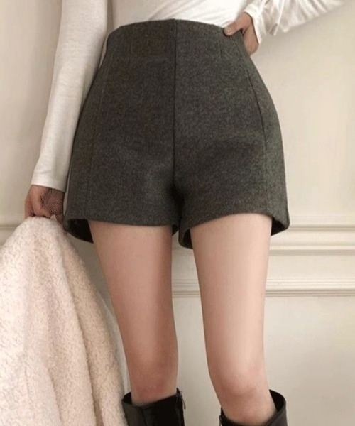 パンツ ウールライクスリムショートパンツ レディース : ZOZOTOWN