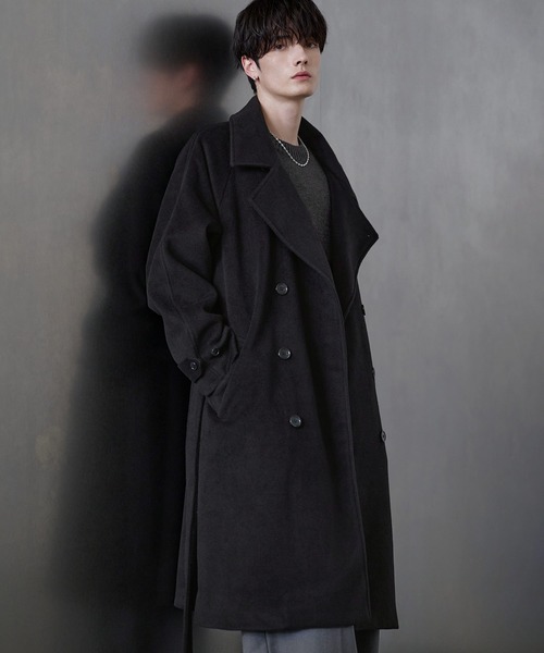 チェスターコート コート ウール混メルトンダブルチェスターコート