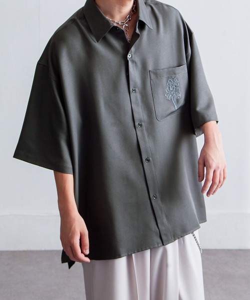 Nilway（ニルウェイ） シャツ 刺繍デザイン オーバーサイズ ドレープ