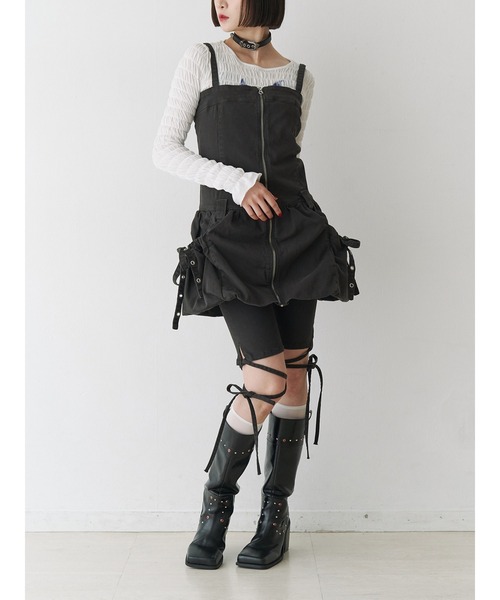 jouetie（ジュエティ） ジャンパースカート フロントZIPデニムミニ