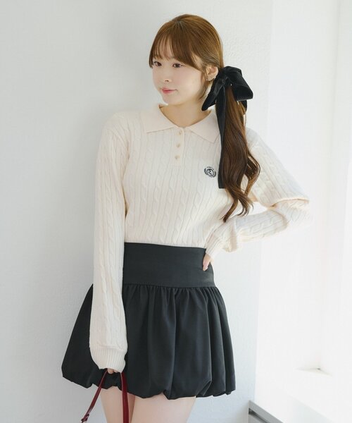 ANOTHER BRANCH OLIVE des OLIVE ニット セーター ワンポイント刺繍