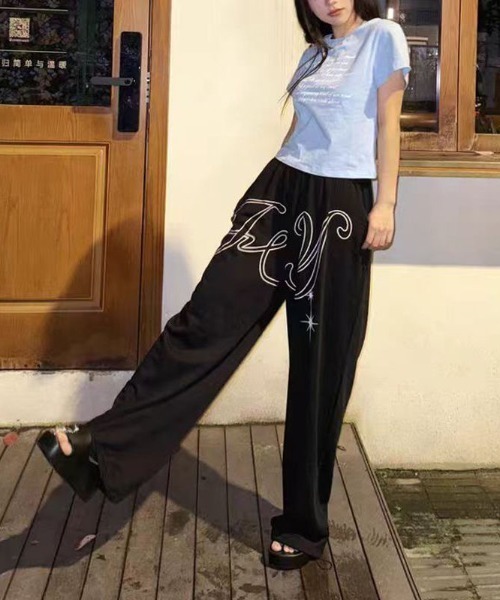 ViViDAY スウェットパンツ ジャージ 天使の翼 バックプリント