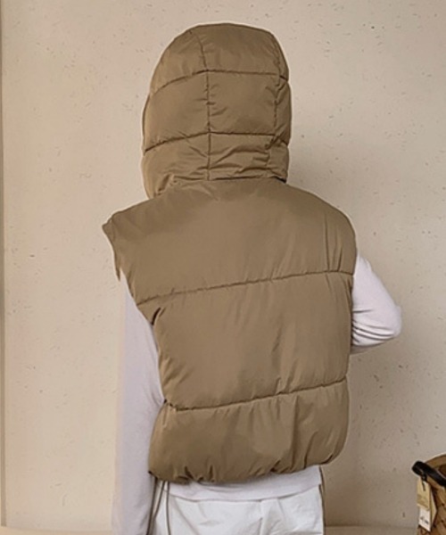 ダウンベスト ベスト フード付き エコダウンベスト レディース