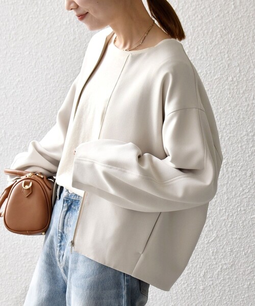 SHIPS any ジャケット ノーカラージャケット any:「洗濯機可能」ダブル