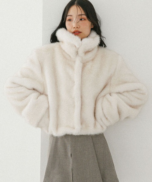 Heather（ヘザー） コート アウター MIXファーショートジャケット